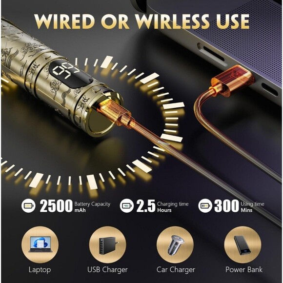 Cordless Hair Clippers for Men Professional Beard Trimmers Shaver - Picture 4 of 7